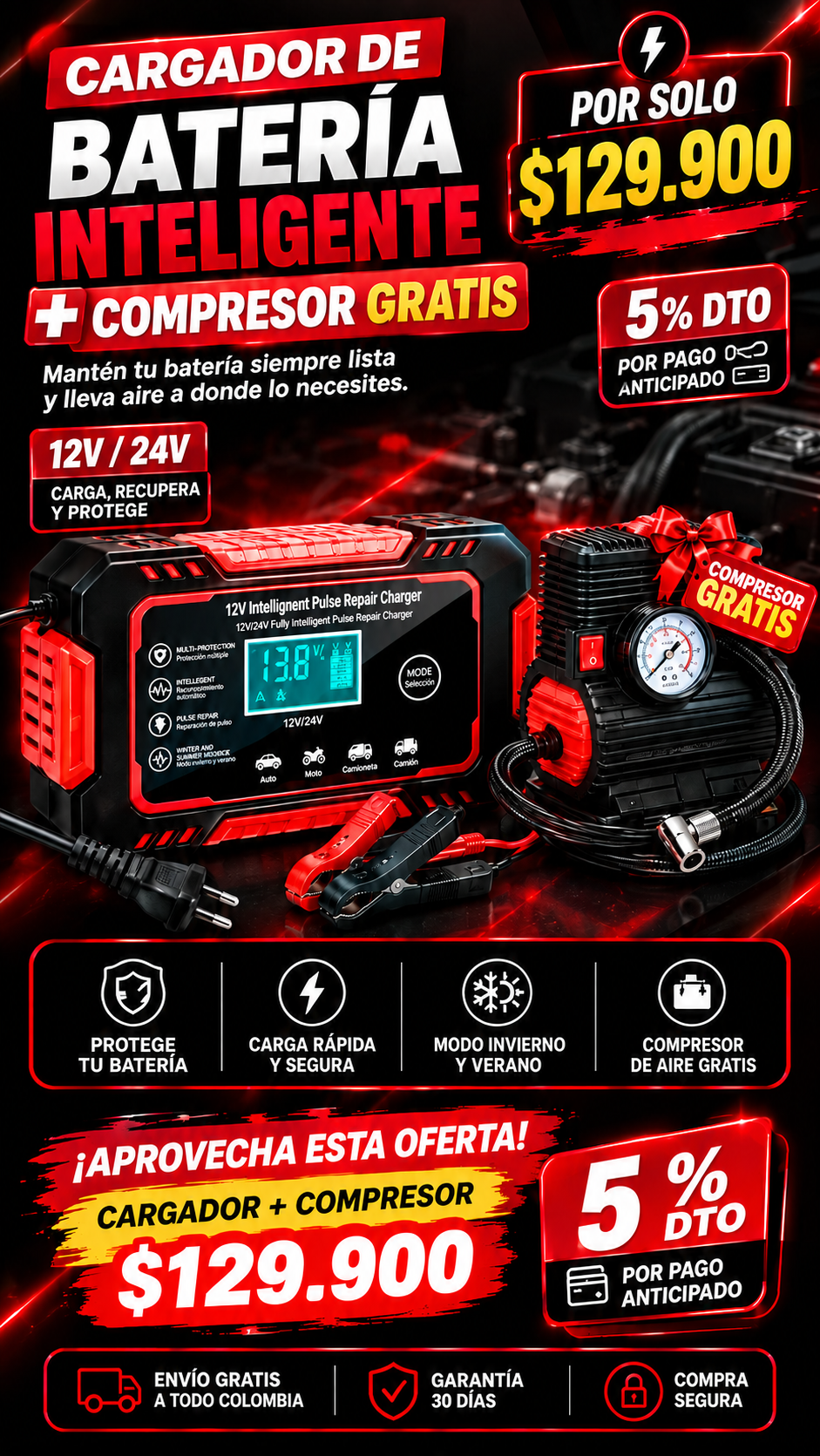 CARGADOR DE BATERIA VOLTX